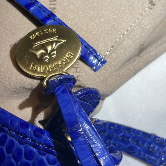 Brahmin Jody Melbourne Croc Royal Blue Crossbody in Like New Condition - Picture 5 of 10